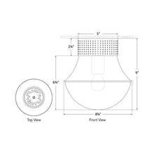 Load image into Gallery viewer, Precision Round Flush Mount Ceiling Light - line drawing.
