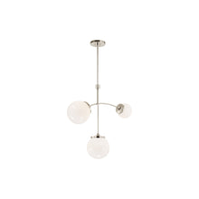 Load image into Gallery viewer, Prescott Chandelier in Polished Nickel/White(Small).

