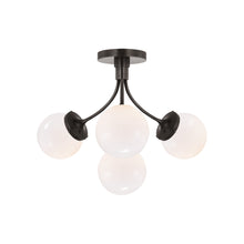 Load image into Gallery viewer, Prescott Semi Flush Ceiling Light in Bronze/White(Medium).
