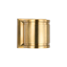 Load image into Gallery viewer, Provo Outdoor LED Wall Light in Antique-Burnished Brass (4.5-Inch).
