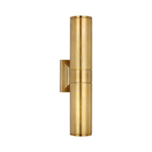 Load image into Gallery viewer, Provo Outdoor LED Wall Light in Antique-Burnished Brass (20-Inch).
