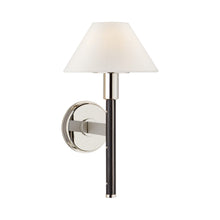 Load image into Gallery viewer, Radford Wall Light in Polished Nickel and Black Ebony.
