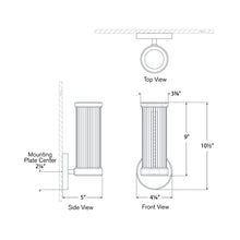 Load image into Gallery viewer, Ranier LED Bath Wall Light - line drawing.
