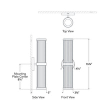 Load image into Gallery viewer, Ranier LED Bath Wall Light - line drawing.
