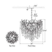 Load image into Gallery viewer, Rayne Chandelier - line drawing.
