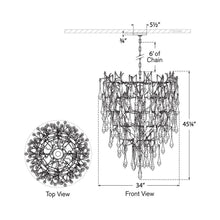 Load image into Gallery viewer, Rayne Chandelier - line drawing.
