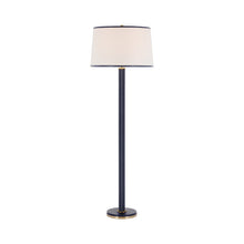 Load image into Gallery viewer, Riley Floor Lamp in Natural Brass/Navy.
