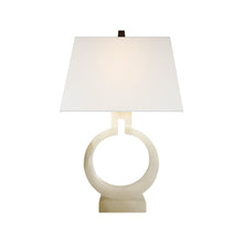 Load image into Gallery viewer, Ring Form Table Lamp in Alabaster (Small).
