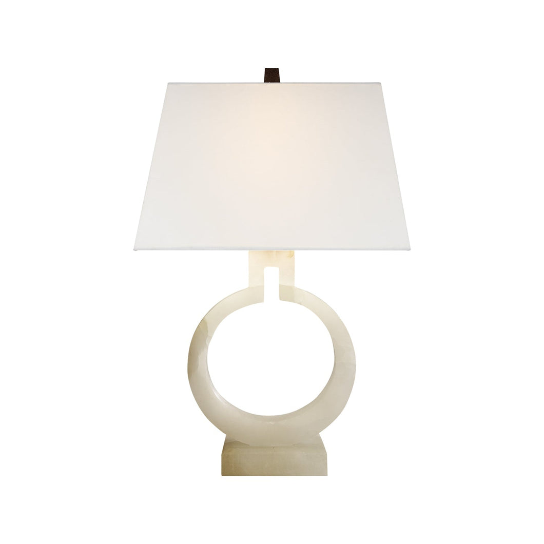 Ring Form Table Lamp in Alabaster (Small).
