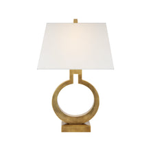 Load image into Gallery viewer, Ring Form Table Lamp in Antique-Burnished Brass (Small).
