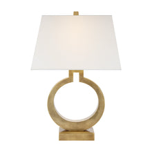 Load image into Gallery viewer, Ring Form Table Lamp in Antique-Burnished Brass (Large).
