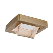 Load image into Gallery viewer, Rolland Outdoor LED Flush Mount Ceiling Light in Natural Brass.
