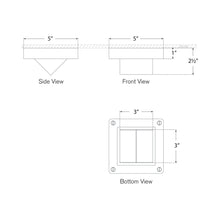 Load image into Gallery viewer, Rolland Outdoor LED Flush Mount Ceiling Light - line drawing.
