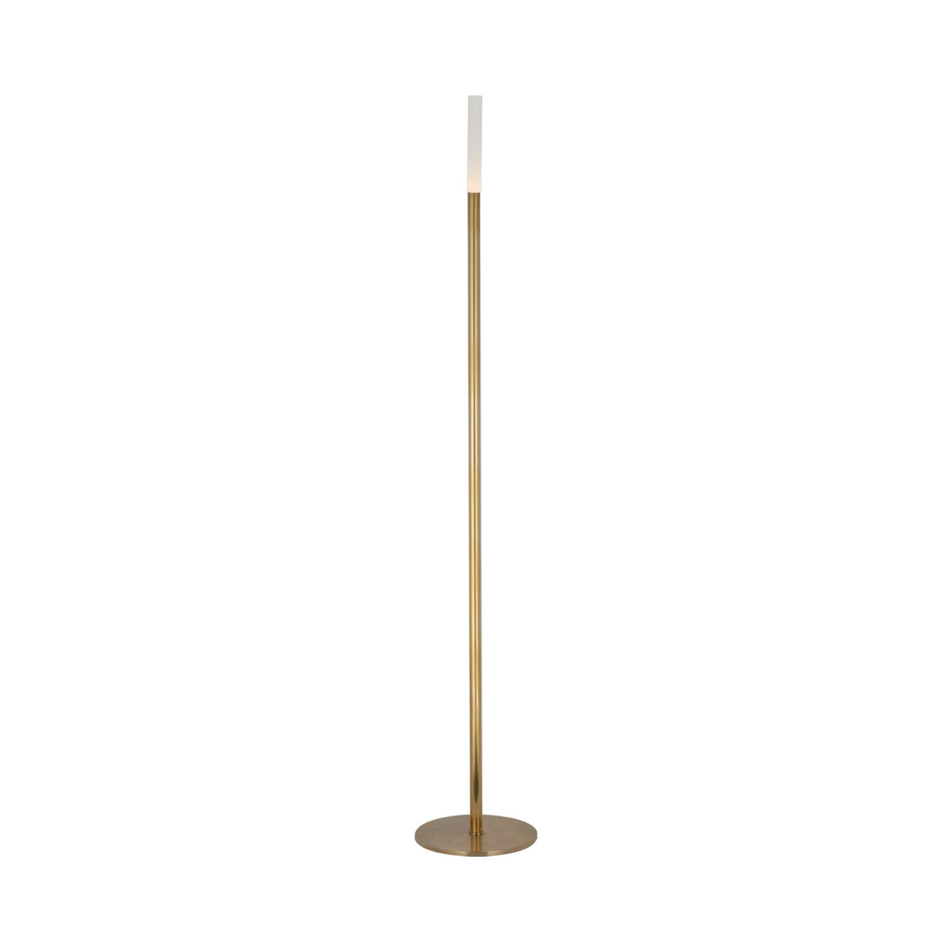 Rousseau LED Floor Lamp in Antique-Burnished Brass.