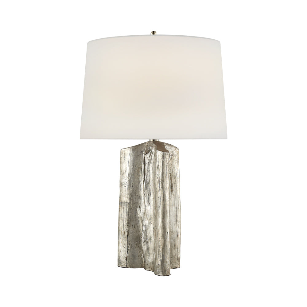 Sierra Table Lamp in Burnished Silver Leaf.