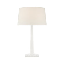 Load image into Gallery viewer, Strie Fluted Table Lamp in Plaster White.
