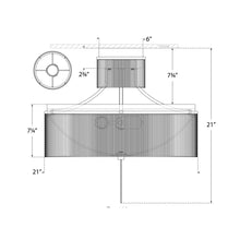 Load image into Gallery viewer, Sutton Flush Mount Ceiling Light - line drawing.
