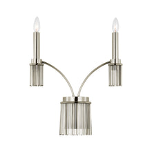 Load image into Gallery viewer, Sutton Wall Light in Polished Nickel (2-Light).
