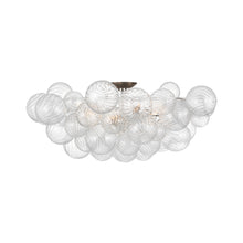 Load image into Gallery viewer, Talia Flush Mount Ceiling Light in Burnished Silver Leaf (9-Light).
