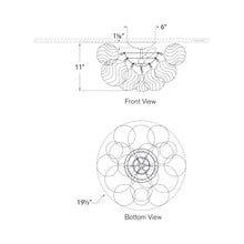 Load image into Gallery viewer, Talia Flush Mount Ceiling Light - line drawing.
