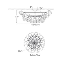 Load image into Gallery viewer, Talia Flush Mount Ceiling Light - line drawing.
