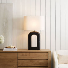 Load image into Gallery viewer, Utopia Combed Console LED Table Lamp in living room.

