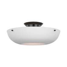 Load image into Gallery viewer, Valencia LED Flush Mount Ceiling Light in Bronze/Matte White.
