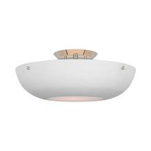 Load image into Gallery viewer, Valencia LED Flush Mount Ceiling Light in Polished Nickel/Matte White.
