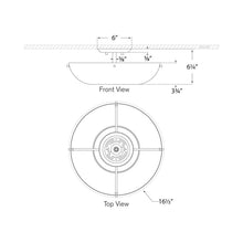 Load image into Gallery viewer, Valencia LED Flush Mount Ceiling Light - line drawing.
