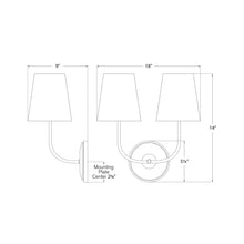 Load image into Gallery viewer, Vendome Wall Light - line drawing.
