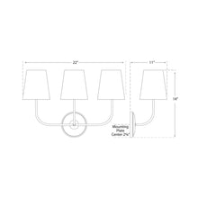 Load image into Gallery viewer, Vendome Wall Light - line drawing.
