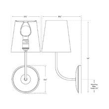 Load image into Gallery viewer, Vendome Wall Light - line drawing.
