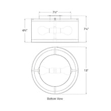 Load image into Gallery viewer, Walker Flush Mount Ceiling Light - line drawing.
