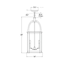 Load image into Gallery viewer, Westbury Pendant Light - line drawing.
