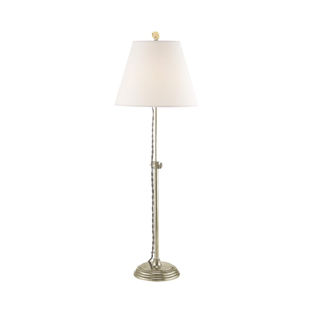 Wyatt Table Lamp in Antique Nickel.