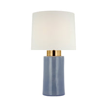 Load image into Gallery viewer, Xian Table Lamp in Polar Blue Crackle.

