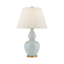 Load image into Gallery viewer, Yue Table Lamp in Ice Blue Porcelain.

