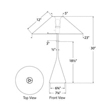 Load image into Gallery viewer, Zealous Table Lamp - line drawing.
