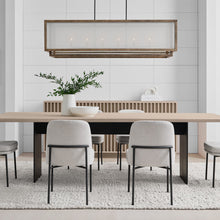 Load image into Gallery viewer, Brockway Linear Pendant Light in dining room.
