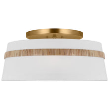 Load image into Gallery viewer, Cordtlandt Semi Flush Mount Ceiling Light in Rattan (Large).
