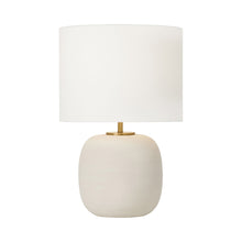 Load image into Gallery viewer, Fanny LED Table Lamp in Matte Concrete (Wide).
