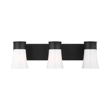 Load image into Gallery viewer, Roy Bath Vanity Light in Midnight Black (3-Light).
