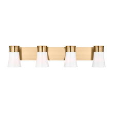 Load image into Gallery viewer, Roy Bath Vanity Light in Satin Brass (4-Light).
