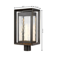Load image into Gallery viewer, Urbandale Outdoor LED Post Light - line drawing.
