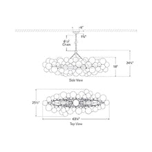 Load image into Gallery viewer, Talia LED Linear Chandelier - line drawing.
