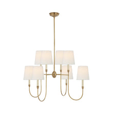 Load image into Gallery viewer, Vendome Chandelier in Hand-Rubbed Antique Brass/Linen (Large).
