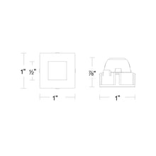 Load image into Gallery viewer, Aether Atomic Square Pinhole Recessed Light - line drawing.
