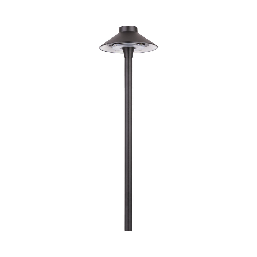 ColorScaping LED Tiki Path Light in Black on Aluminum.