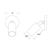 Load image into Gallery viewer, Cylinder Outdoor LED Ceiling / Wall Light -line drawing.
