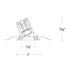 Load image into Gallery viewer, FQ 2&quot; Shallow Square Adjustable LED Recessed Light - line drawing.
